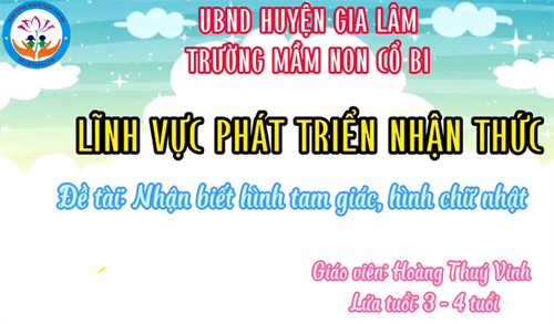 LQVT: Nhận biết hình tam giác, hình chữ nhật - MGB